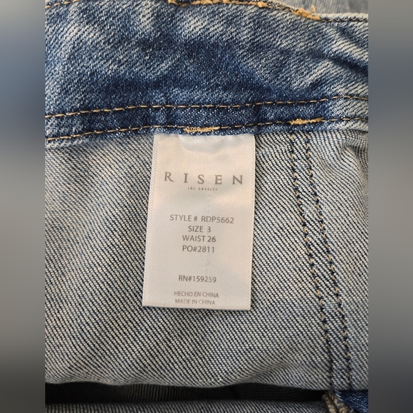 Risen Jeans High Rise Patch Pocket Ankle Flare Light Wash Women's Size 26 - Picture 12 of 15